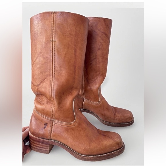 Frye Shoes - Vintage FRYE Campus 14L Saddle Tan Equestrian Western Tall Leather Boots 9.5